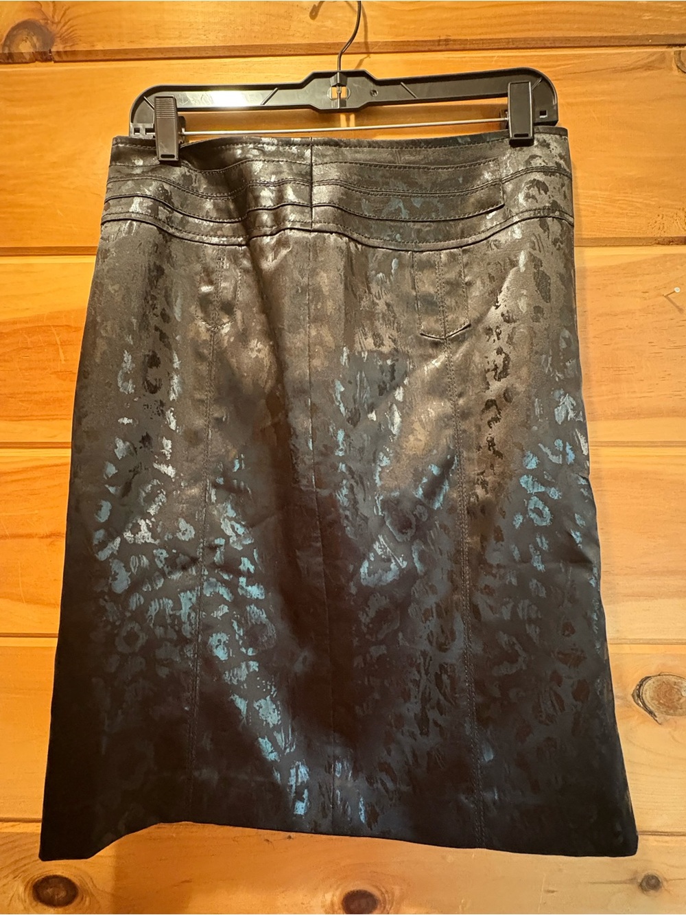 Alberto Makali New York Animal Print Black Pencil Skirt 100% Dacron Sz 6 USA
